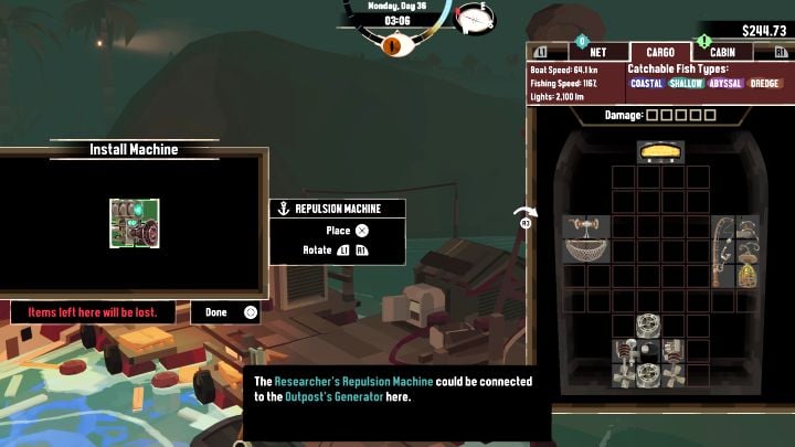 Dotrzyjcie do Research Outpost i wybierzcie w nim oznaczony przez grę Generator - Dredge: Jak unikać potwora w Stellar Basin? - Dredge - poradnik do gry