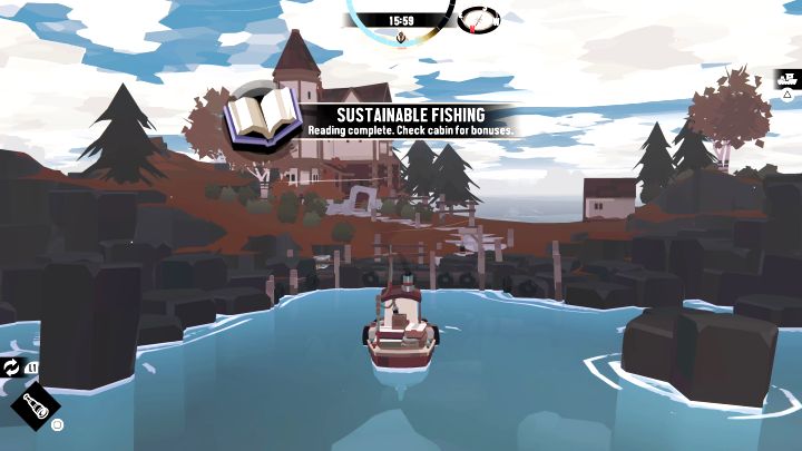 Książka czytana jest automatycznie w tle, w miarę upływu czasu w świecie gry - Dredge: Wszystkie książki (Books) - Dredge - poradnik do gry