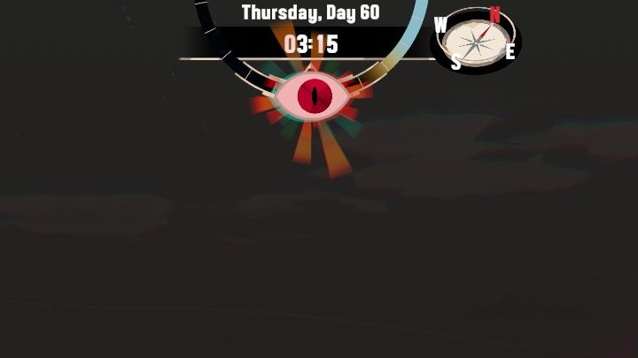 Panikę wskazuje symbol oka w górnej części ekranu, pod panelem z godziną i datą, obok kompasu - Dredge: Jak zmniejszyć poziom paniki (Panic)? - Dredge - poradnik do gry