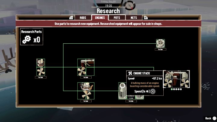 Nie radzimy posiadać tylko 2-3 duże silniki, gdyż uszkodzenie jednego z nich może poważnie sparaliżować podróżowanie i utrudnić Wam wydostanie się z niebezpiecznej sytuacji - Dredge: Najlepszy zestaw do łowienia (Fishing Setup) - Dredge - poradnik do gry