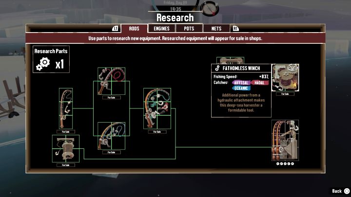 W przypadku wędki uniwersalnym początkowym wyborem jest Versatile Rod możliwa do odblokowania dzięki badaniom, bo pozwala łowić w aż 4 typach łowisk (Coastal, Shallow, Mangrove, Volcanic) - Dredge: Najlepszy zestaw do łowienia (Fishing Setup) - Dredge - poradnik do gry