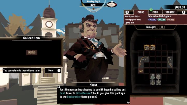 Porozmawiajcie z burmistrzem, który wręczy Wam paczkę do dostarczenia, tym samym rozpoczynając zadanie - Dredge: Package Delivery - Dredge - poradnik do gry