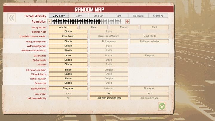 Domyślne ustawienia gry na poziomie bardzo łatwym - Workers and Resources: Interfejs - Workers and Resources - poradnik do gry