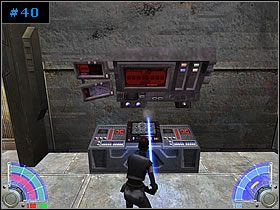 Zaraz drzwi obok monitora staną otworem, a dwaj żołnierze zaczną do Ciebie strzelać - Emergency Assistance - Bakura | Zestaw #1 | Star Wars Jedi Knight Jedi Academy - Star Wars Jedi Knight: Jedi Academy - poradnik do gry