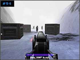 Idąc tą trasą trafisz na rozległy teren - Lodowe pustkowia - Hoth | Kontynuacja | Star Wars Jedi Knight Jedi Academy - Star Wars Jedi Knight: Jedi Academy - poradnik do gry