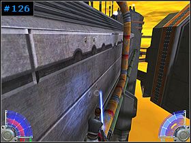 Teraz po wąskiej kładce przejdziesz na generator osłon [#127] , na którym podłożysz pierwszy nadajnik - Covert Operation - KrilDor, cz. 1 | Zestaw #2 | Star Wars Jedi Knight Jedi Academy - Star Wars Jedi Knight: Jedi Academy - poradnik do gry