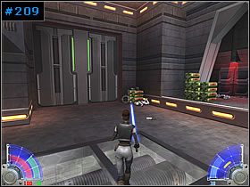 Podążając oświetlonym na czerwono korytarzem, natrafisz w końcu na Reborna strzegącego windy - Zamek Vadera - Vjun | Kontynuacja | Star Wars Jedi Knight Jedi Academy - Star Wars Jedi Knight: Jedi Academy - poradnik do gry