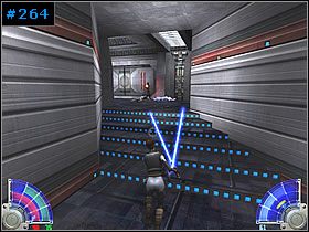 Przechodząc przez kolejne drzwi, uważaj na roboty - Force Thieft Investigation - Byss | Zestaw #3 | Jedi Knight Jedi Academy - Star Wars Jedi Knight: Jedi Academy - poradnik do gry