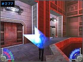 Skorzystaj z drzwi prowadzących na kładkę [#278] do kolejnego budynku - Wrogie instalacje - Taspir 3 | Kontynuacja | Star Wars Jedi Knight Jedi Academy - Star Wars Jedi Knight: Jedi Academy - poradnik do gry
