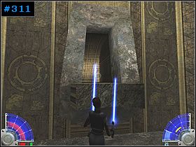 Schodząc w dół zajmij się oponentami, których spotkasz po drodze - Katakumby - Korriban cd. | Kontynuacja | Star Wars Jedi Knight Jedi Academy - Star Wars Jedi Knight: Jedi Academy - poradnik do gry