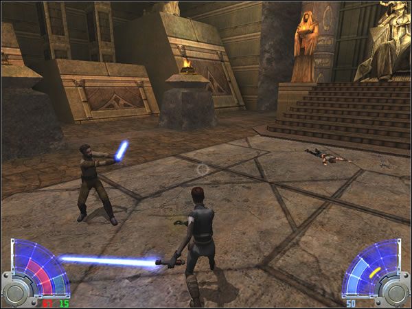 Po skończonej walce obejrzysz zakończenie historii (w sumie dwa odmienne) - Dolina Ciemnych Lordów - Korriban cd. | Kontynuacja | Jedi Knight Jedi Academy - Star Wars Jedi Knight: Jedi Academy - poradnik do gry