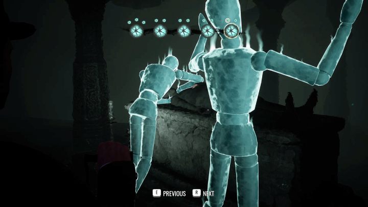 Przy ołtarzu ustawcie scenę z osobą podrzynającym gardło leżącemu mężczyźnie - Sherlock Holmes The Awakened: Podziemia magazynu - Sherlock Holmes The Awakened - solucja