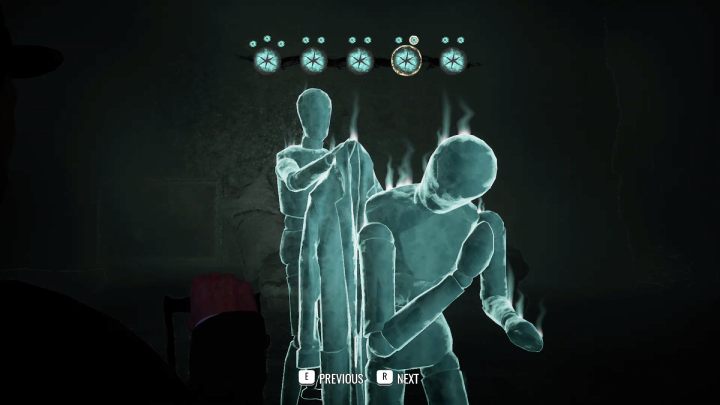 Przy stercie ubrań ustawcie scenę z mężczyzną obdzierającym osobę z ubrań - Sherlock Holmes The Awakened: Podziemia magazynu - Sherlock Holmes The Awakened - solucja