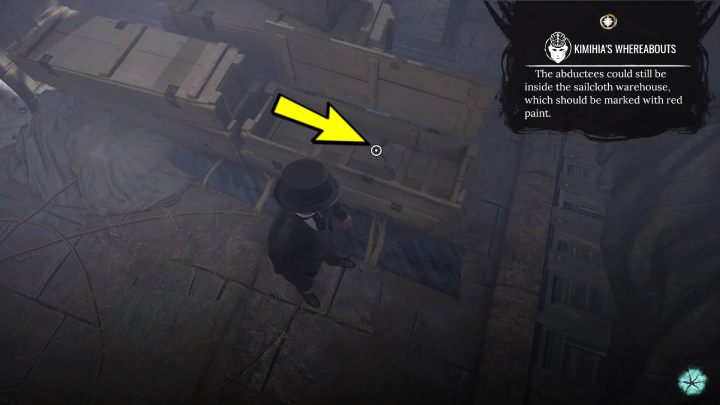 Korbę znajdziecie w jednej z drewnianych skrzynek na dole magazynu - Sherlock Holmes The Awakened: Port Londyński (Port of London) - Sherlock Holmes The Awakened - solucja