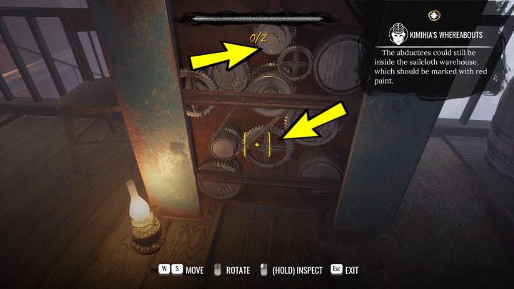 Wejdźcie po schodach i w mechanizmie po lewej stronie zbadajcie - Sherlock Holmes The Awakened: Port Londyński (Port of London) - Sherlock Holmes The Awakened - solucja