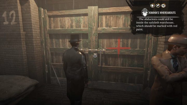 Przypnijcie dowód Miejsce pobytu Kimihii (Kimihias whereabouts) i otwórzcie zamek w drzwiach magazynu - Sherlock Holmes The Awakened: Port Londyński (Port of London) - Sherlock Holmes The Awakened - solucja