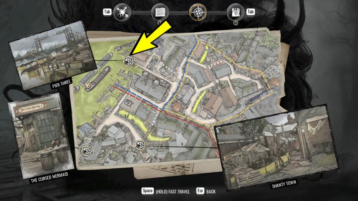 Gdy przepytacie wystarczającą ilość osób, dowiecie się, że Roy stoi przy zniszczonym statku na nabrzeżu nr 3 (Pier Three) - Sherlock Holmes The Awakened: Port Londyński (Port of London) - Sherlock Holmes The Awakened - solucja