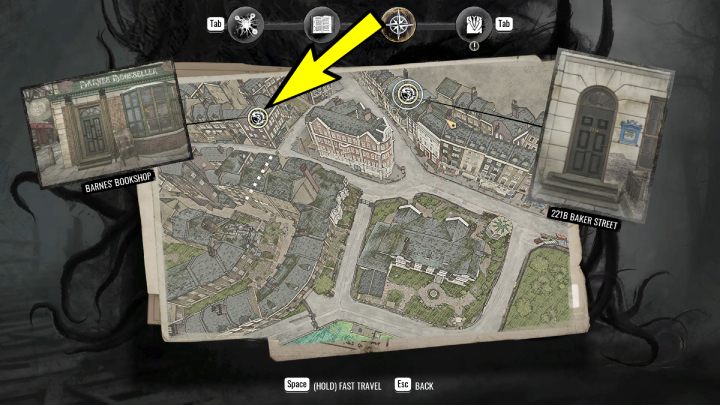 Gdy rozwiążecie pierwszą zagadkę w Pałacu Pamięci (Mind Palace), następnym miejscem śledztwa będzie księgarnia - Sherlock Holmes The Awakened: Księgarnia Barnesa (Barnes Bookshop) - Sherlock Holmes The Awakened - solucja