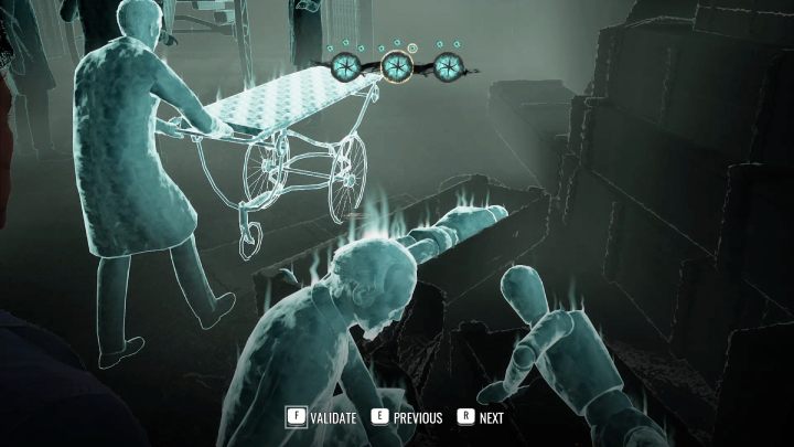 Przy skrzyniach ustawcie scenę z jedną osobą wstającą ze skrzyni - Sherlock Holmes The Awakened: Blok B (Block B) - Sherlock Holmes The Awakened - solucja