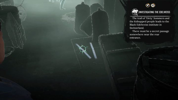 Przypnijcie dowód Śledztwo w Edelweiss (Investigating the Edelweiss), wejdźcie w tryb koncentracji (concentration) i zbadajcie ślady przy zamkniętej skrzyni - Sherlock Holmes The Awakened: Blok B (Block B) - Sherlock Holmes The Awakened - solucja