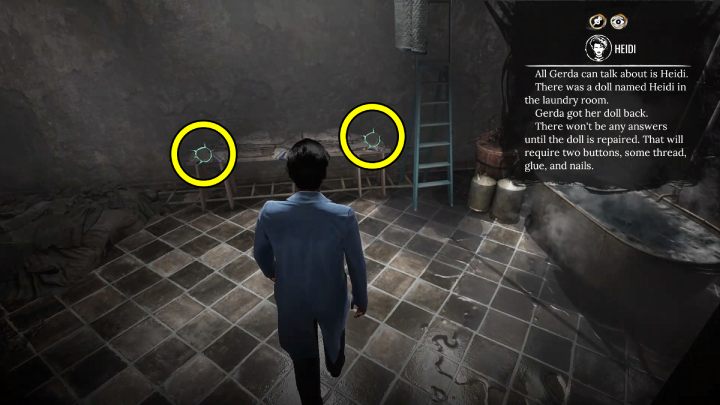 Przypnijcie wskazówkę Heidi do ekranu gry - Sherlock Holmes The Awakened: Blok B (Block B) - Sherlock Holmes The Awakened - solucja