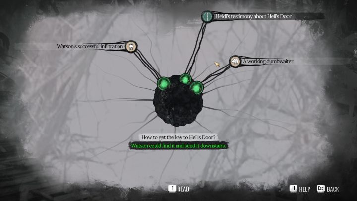 Po przeszukaniu pomieszczeń i rozmowie z Gerdą oraz Heidi zbierzecie wszystkie potrzebne dowody do rozwiązania zagadek w Pałacu Pamięci (Mind Palace) - Sherlock Holmes The Awakened: Blok B (Block B) - Sherlock Holmes The Awakened - solucja