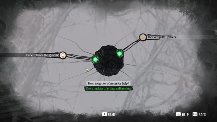 Przy pytaniu Co zrobić aby Watson był w stanie pomóc (How to get to Watson for help) - Sherlock Holmes The Awakened: Blok B (Block B) - Sherlock Holmes The Awakened - solucja