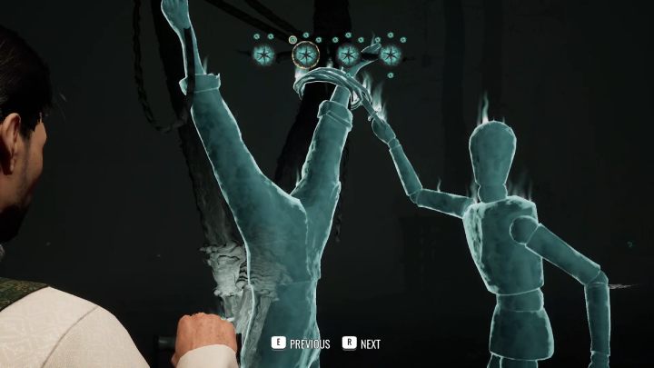 Przy ognisku ustawcie scenę z osobą przecinającą sznury na nodze Arnesona - Sherlock Holmes The Awakened: Mokradła (The Swamp) - Sherlock Holmes The Awakened - solucja