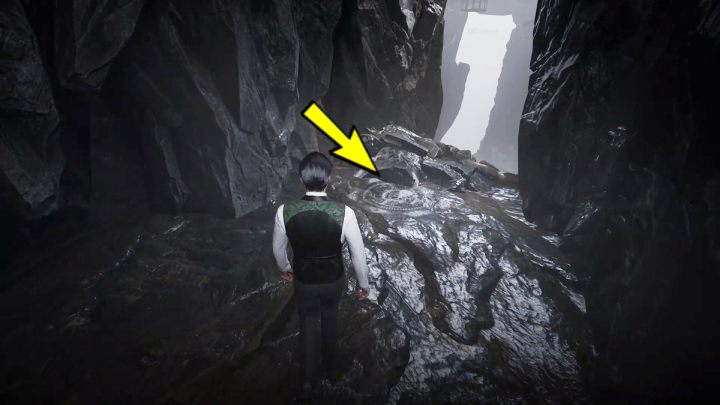 Gdy zejdziecie po schodach, skręćcie w prawo i idźcie prosto, aż dotrzecie do kolejnych schodów - Sherlock Holmes The Awakened: Jaskinia - Sherlock Holmes The Awakened - solucja