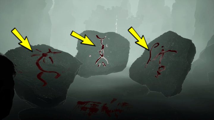 Podejdźcie do 3 kamieni przed drzwiami i wejdźcie w tryb koncentracji (concentration) - Sherlock Holmes The Awakened: Jaskinia - Sherlock Holmes The Awakened - solucja