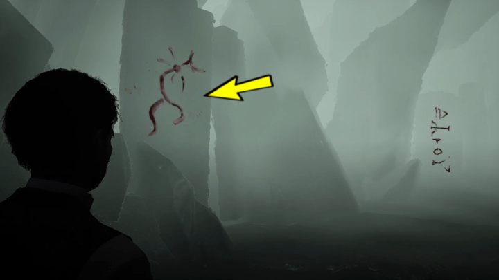 Przed każdym poruszającym się ostrzem znajdziecie kamień z namalowanym symbolem - Sherlock Holmes The Awakened: Jaskinia - Sherlock Holmes The Awakened - solucja