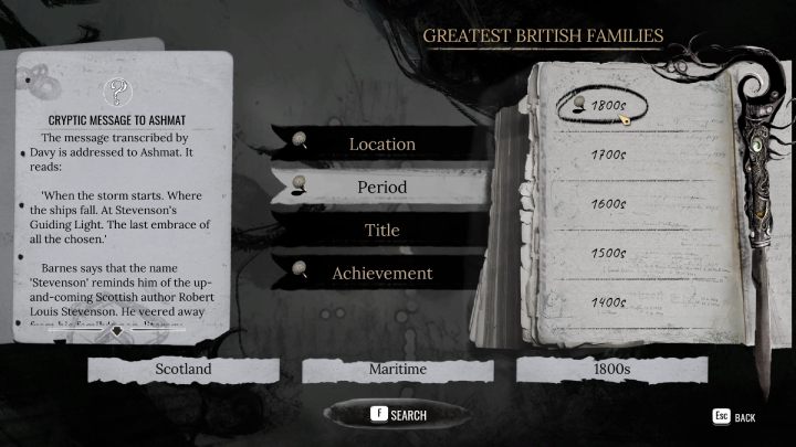 Otwórzcie Teczkę (Casebook), zaznaczcie dowód Tajemnicza wiadomość od Ashmata (Cryptic message to Ashmat) i przeszukajcie archiwa - Sherlock Holmes The Awakened: Londyn - Sherlock Holmes The Awakened - solucja