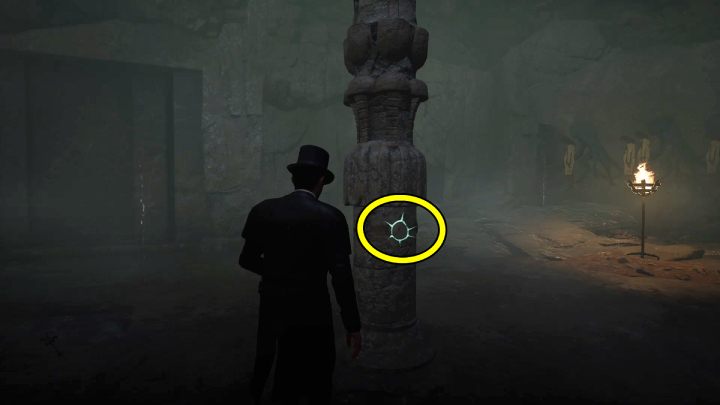 Gdy wróćcie do Sherlocka, w trybie koncentracji (concentration) zbadajcie otwór na filarze - Sherlock Holmes The Awakened: Półwysep Ardnamurchan (Ardnamurchan Point) - Sherlock Holmes The Awakened - solucja