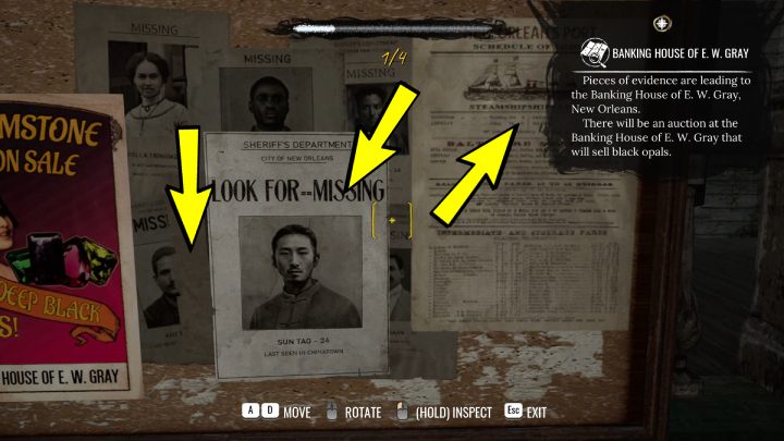 Podejdźcie do tablicy z ogłoszeniami przy budynku administracyjnym portu - Sherlock Holmes The Awakened: Nowy Orlean (New Orleans) - Sherlock Holmes The Awakened - solucja