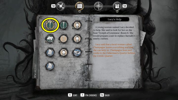 Porozmawiajcie z Sherlockiem stojącym przy schodach niedaleko statku Nymph of Louisiana - Sherlock Holmes The Awakened: Nowy Orlean (New Orleans) - Sherlock Holmes The Awakened - solucja