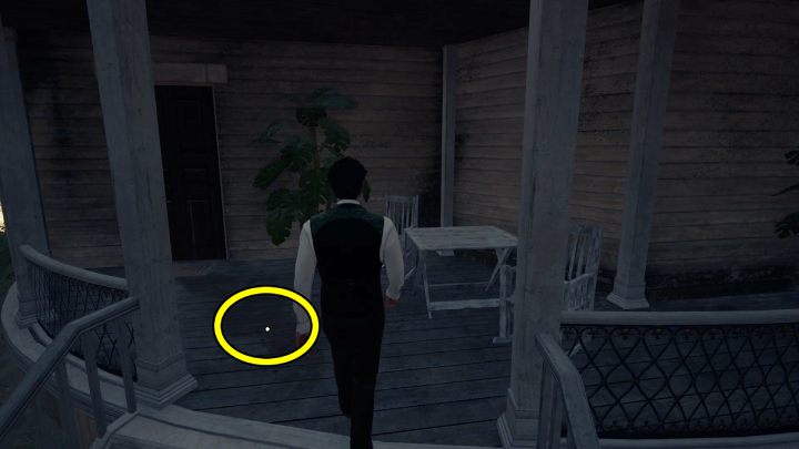 Wyjdźcie ze stajni i idźcie ścieżką po prawej stronie, aż dotrzecie do tylnych drzwi posiadłości - Sherlock Holmes The Awakened: Ogród Posiadłości Arnesona (Arnesons Mansion) - Sherlock Holmes The Awakened - solucja