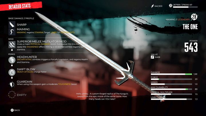 W trakcie przechodzenia gry możecie zdobywać unikalne nazwane bronie i są one przeważnie nagrodami za zaliczone zadania - Dead Island 2: Rzadkość broni (Weapon Rarity) - Dead Island 2 - poradnik do gry