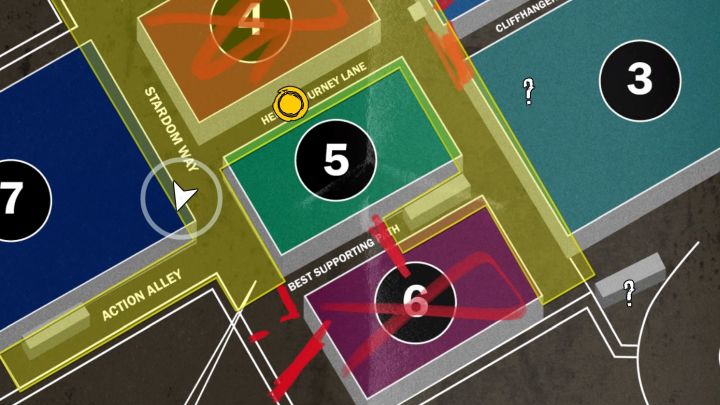 Mapa studia filmowego Monarch Studios pokazuje numerowane budynki - Dead Island 2: Jak dostać się do Studia 5 (Stage 5) w Monarch Studios? - Dead Island 2 - poradnik do gry