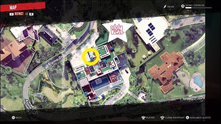 Następna przesyłka będzie po prawej stronie przy wejściowych drzwiach do Koziego Rogu - Dead Island 2: Mój listonosz był zombiakiem (My Mailman Was A Zombie) - Dead Island 2 - poradnik do gry