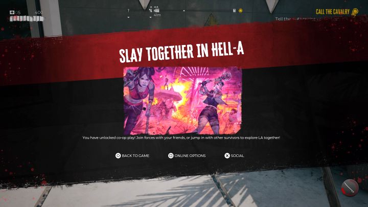 Jeszcze w trakcie rozgrywania misji fabularnej Wezwij kawalerię (Call the Cavalry) otrzymacie cel dotyczący spotkania się z Michaelem przy tylnym wyjściu z posiadłości Emmy - Dead Island 2: Jak odblokować kooperację? - Dead Island 2 - poradnik do gry