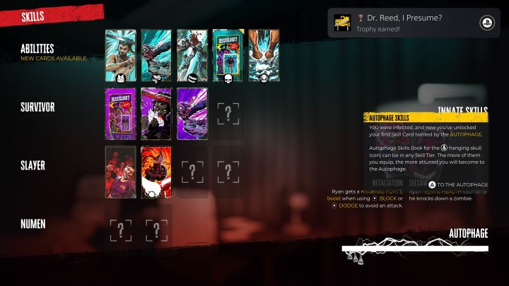 Autofagia to stan wynikający z zainfekowania głównego bohatera i jego unikalnej odporności, dzięki której nie przeobraził się w zombiaka - Dead Island 2: Umiejętności autofagii i atuty autofagii - Dead Island 2 - poradnik do gry