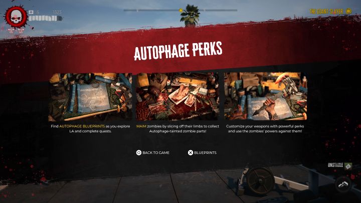 Atuty autofagii są unikalną odmianą schematów, którą rozpoznacie w menu schematów po czarnym kolorze tła - Dead Island 2: Umiejętności autofagii i atuty autofagii - Dead Island 2 - poradnik do gry