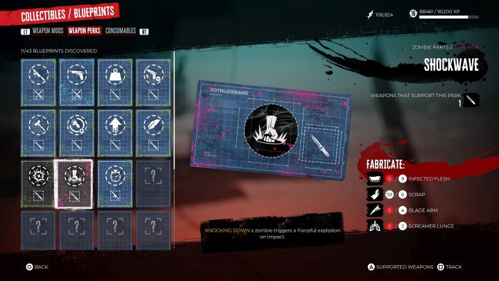 Atuty autofagii możecie nakładać na posiadane modele broni białej i palnej żeby zyskały nowe cechy - Dead Island 2: Umiejętności autofagii i atuty autofagii - Dead Island 2 - poradnik do gry