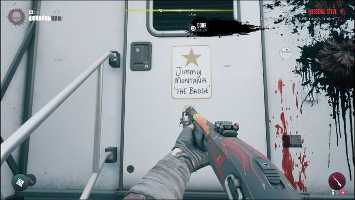 Wewnątrz, po prawej stronie za zamkniętymi drzwiami leżeć będzie zombie Sergio - Dead Island 2: Zaginiona osoba Steve (Missing Steve) - Dead Island 2 - poradnik do gry