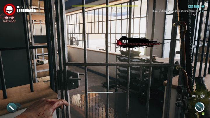 Przejście przez posterunek wiąże się ze zniszczeniem blokady na drzwiach (maglock) i pozyskaniem kilku łatwych kluczy, które są w tej samej lokacji - Dead Island 2: Jak łatwo zdobyć amunicję do broni palnej? - Dead Island 2 - poradnik do gry