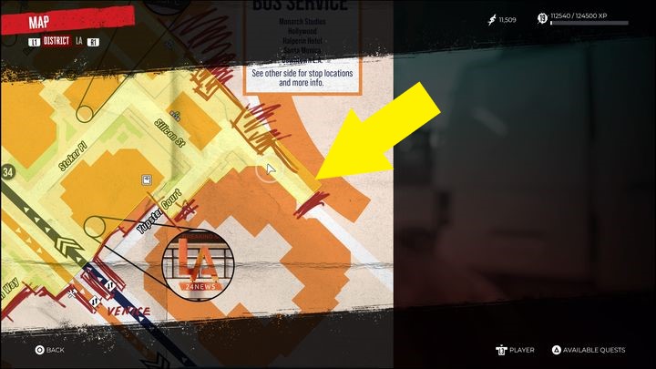 Brama służbowa 7 w budynku Randgate znajduje się we wschodniej części Ocean Avenue, a dokładniej w miejscu zaznaczonym żółtą strzałką na zdjęciu - Dead Island 2: Gdzie jest brama 7 w Randgate? - Dead Island 2 - poradnik do gry