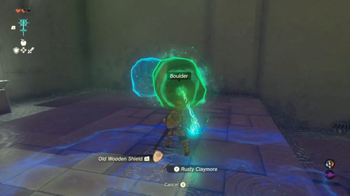 Aktywujcie Fuse i zaznacznie przedmiot, który chcecie przyczepić - Zelda Tears of the Kingdom: In isa Shrine - Zelda Tears of the Kingdom - poradnik do gry