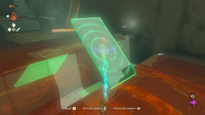 Najpierw podnieście zdolnością Ultrahand deskę leżącą w pobliżu i ustawcie ją tak, aby Link mógł przejść na drugą stronę - Zelda Tears of the Kingdom: Ukouh Shrine - Zelda Tears of the Kingdom - poradnik do gry