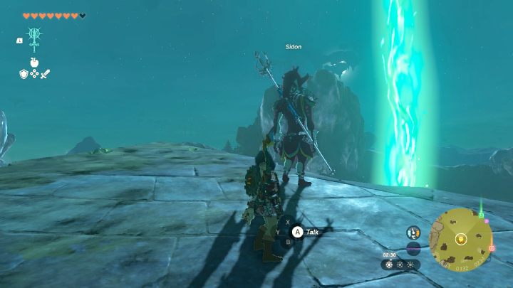 Gdy założycie Zora Armor, spotkajcie się z Sidonem przy zielonym świetle na środku jeziora - Zelda TotK: Sidon of the Zora - opis przejścia - Zelda Tears of the Kingdom - poradnik do gry