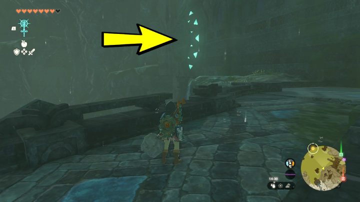Ostatni otwór znajduje się w północnej części pomieszczenia - Zelda TotK: Sidon of the Zora - opis przejścia - Zelda Tears of the Kingdom - poradnik do gry
